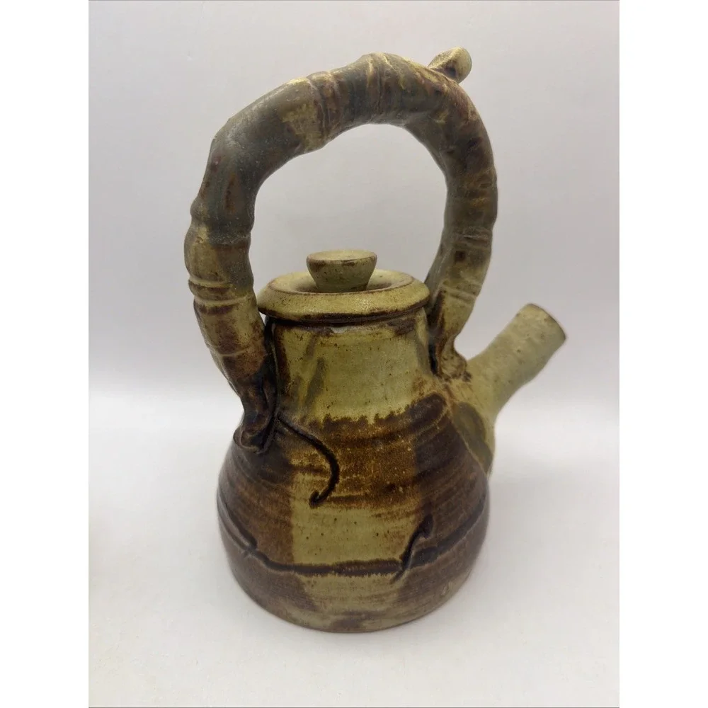 Handmade Studio Pottery Tea Set Teapot + 4 Cups Rustic Ceramic Radca Ohio